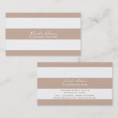 Brawn Taupe Moderne Streifen Klassische Visitenkar Visitenkarte (Vorne/Hinten)