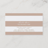 Brawn Taupe Moderne Streifen Klassische Visitenkar Visitenkarte (Rückseite)