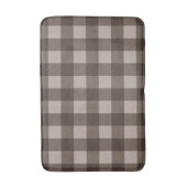 Brawn Taupe Tan Rustikale karierte Plätze Kariert Badematte (Vorderseite Vertikal)