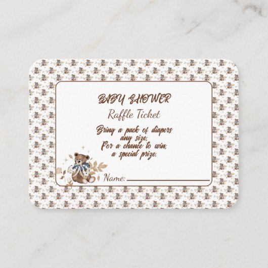 Brawn Teddy Bär Das ist ein Junge! Dusche Begleitkarte (Vorderseite)