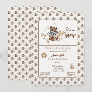 Brawn Teddy Bär Das ist ein Junge! Dusche Einladung