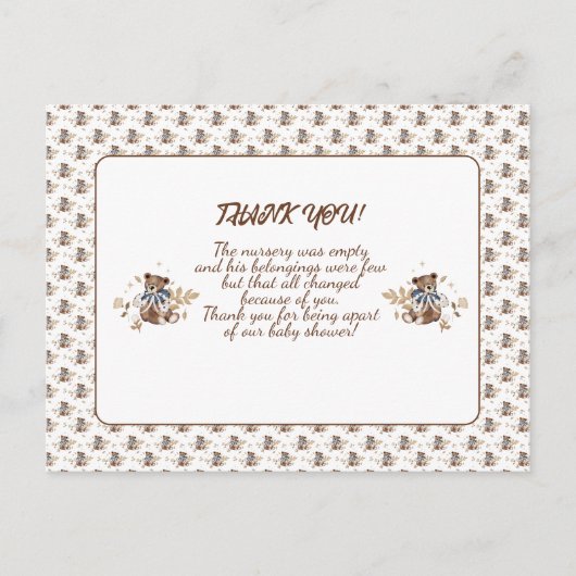 Brawn Teddy Bär Das ist ein Junge! Vielen Dank, Po Postkarte (Vorderseite)