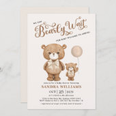 Brawn Teddy Bear wir können frühzeitig abwarten Ba Einladung (Vorne/Hinten)