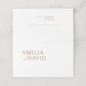 Brawn Terracotta Minimalistisch Elegante Platzkarte (Außenseite Aufgefaltet)