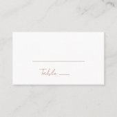 Brawn Terracotta Minimalistisch Elegante Platzkarte (Vorderseite)