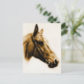 Brawn Tones Horse Portrait Postkarte (Stehend Vorderseite)