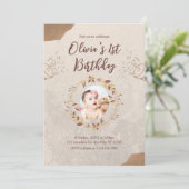 Brawn Torn Paper 1. Geburtstag Einladung (Stehend Vorderseite)