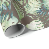 Brawn Tropical Green Blätter Geschenkpapier (Rolleneckpunkt)