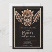 Brawn Tropical Vintag Tiki Geburtstagspartei Einladung (Vorderseite)