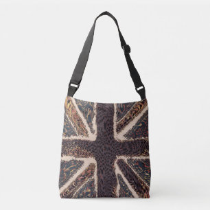Brawn Union Jack Liquid Art, Wild Animal Gemustert Tragetaschen Mit Langen Trägern