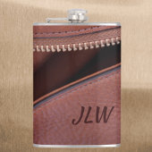 Brawn Unzipped Imitats Leather Initials fotografis Flachmann