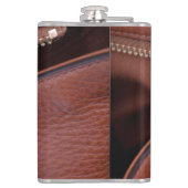 Brawn Unzipped Imitats Leather Initials fotografis Flachmann (Rückseite)