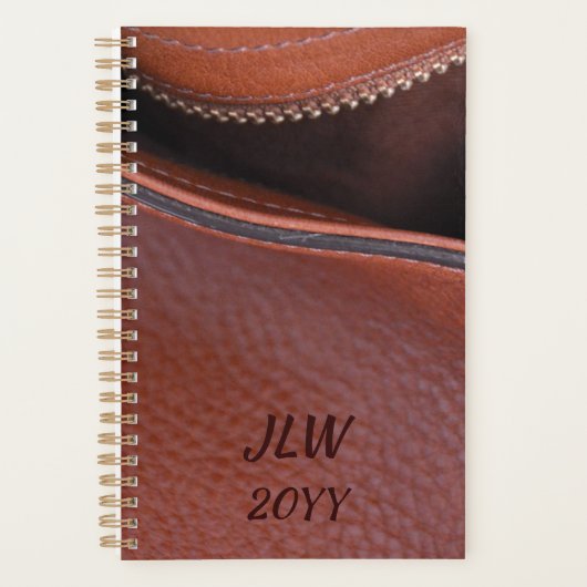 Brawn Unzipped Imitats Leather with Initial Planer (Vorderseite)