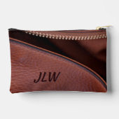 Brawn Unzipped Leather with Initials Stylish Zubehörtasche (Rückseite)