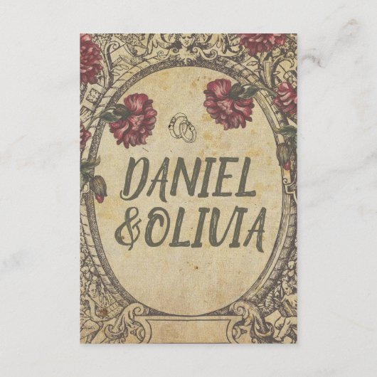 Brawn Vintag Classic Wedding Begleitkarte (Rückseite)