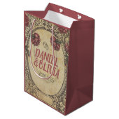 Brawn Vintag Classic Wedding Mittlere Geschenktüte (Rückseite Schrägansicht)