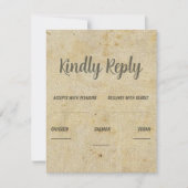 Brawn Vintag Classic Wedding RSVP Karte (Vorderseite)