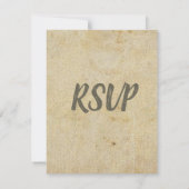 Brawn Vintag Classic Wedding RSVP Karte (Rückseite)