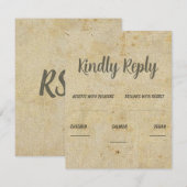 Brawn Vintag Classic Wedding RSVP Karte (Vorne/Hinten)