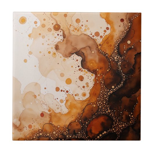 Brawn Watercolor Erdfarben Fliese (Vorderseite)