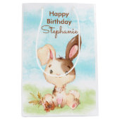 Brawn Watercolor Little Bunny Mittlere Geschenktüte (Vorderseite)