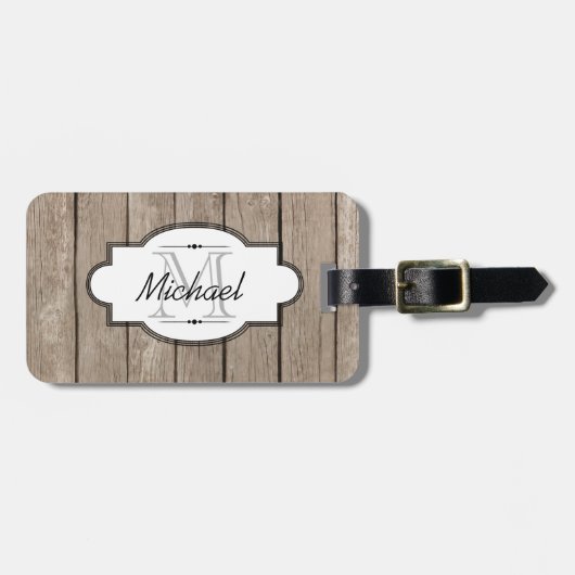 Brawn Weathered Wood Luggage Tag Gepäckanhänger (Vorderseite horizontal)