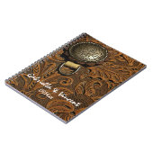 Brawn Western Saddle Country Wedding Notizblock (Linke Seite)