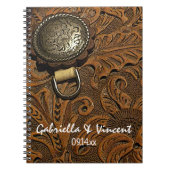 Brawn Western Saddle Country Wedding Notizblock (Vorderseite)