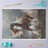 Brawn White Clydesdale like Horse Decoupage Seidenpapier (Basteln)