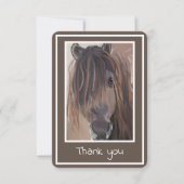Brawn White Gerahmt Horse Malerei Danke Karte (Vorderseite)