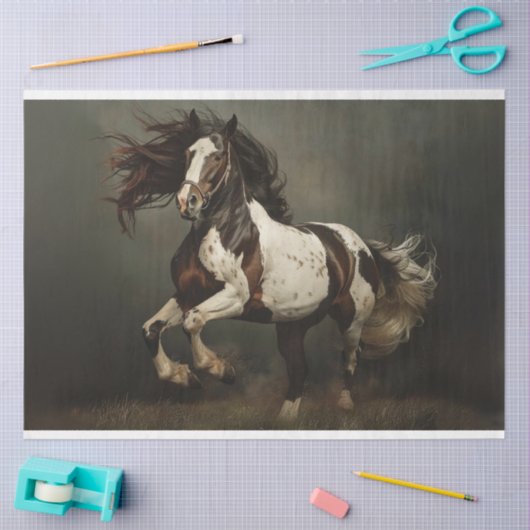 Brawn White Horse Decoupage Seidenpapier (Basteln)