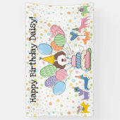 Brawn White Labradoodle Hund Geburtstagsparty Banner (Vertikal)