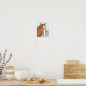 Brawn Wild Horse Blue Mountain Lake - Acryl. Poster (Küche)