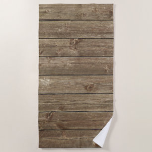 Brawn Wood Grain Pattern Zen Strandtuch