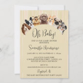 Brawn Yellow Beige Oh Baby Hunde Einladung (Vorderseite)