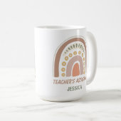 Brawn Yellow Boho Rainbow Teacher's Assistant Name Kaffeetasse (VorderseiteRechts)