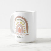 Brawn Yellow Boho Rainbow Teacher's Assistant Name Kaffeetasse (Vorderseite Links)