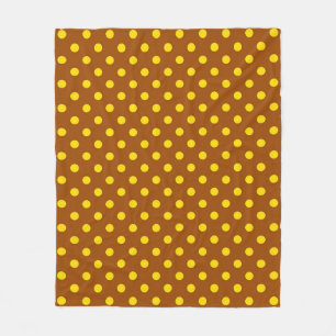 Brawn Yellow Polka Dots Design Fleecedecke
