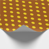 Brawn Yellow Polka Dots Design Geschenkpapier (Ecke)