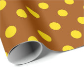 Brawn Yellow Polka Dots Design Geschenkpapier (Rolleneckpunkt)