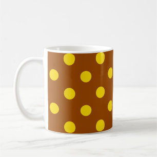 Brawn Yellow Polka Dots Design Kaffeetasse