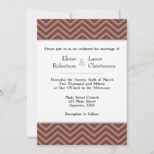 Brawn Zickzack Wedding Einladungen