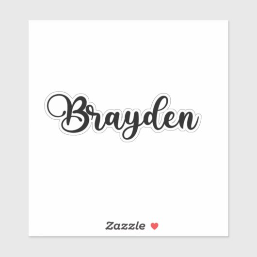 Brayden Name - Handgeschriebene Kalligrafie Aufkleber (Blatt)
