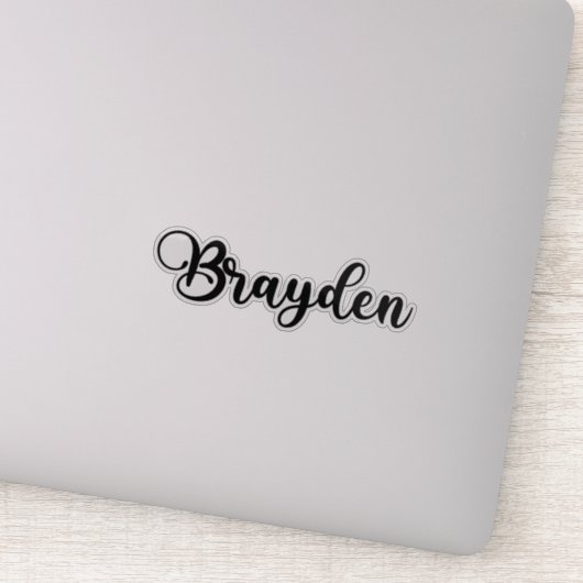 Brayden Name - Handgeschriebene Kalligrafie Aufkleber (Detail)