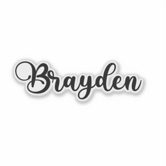 Brayden Name - Handgeschriebene Kalligrafie Aufkleber (Vorderseite)