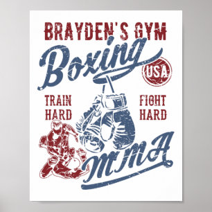 Braydens Gym Boxing Mixed Martial Arts Retro Desig Poster