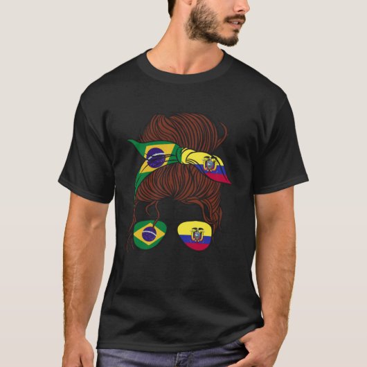 Brazil and Ecuador Mix Half Brazilian half Ecuador T-Shirt (Vorderseite)