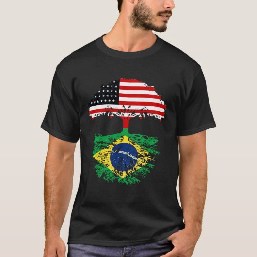 Brazil Brasil Roots American Grown  For Men Women  T-Shirt (Vorderseite)