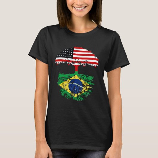 Brazil Brasil Roots American Grown  For Men Women  T-Shirt (Vorderseite)