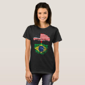 Brazil Brasil Roots American Grown  For Men Women  T-Shirt (Vorne ganz)
